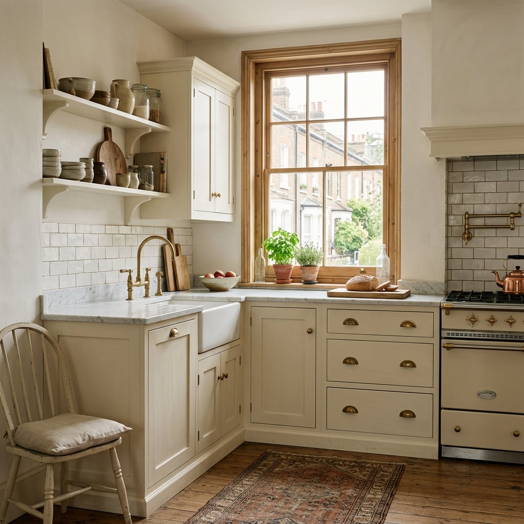 Smooth cream cabinetry finish suited to spray-applied coating work.